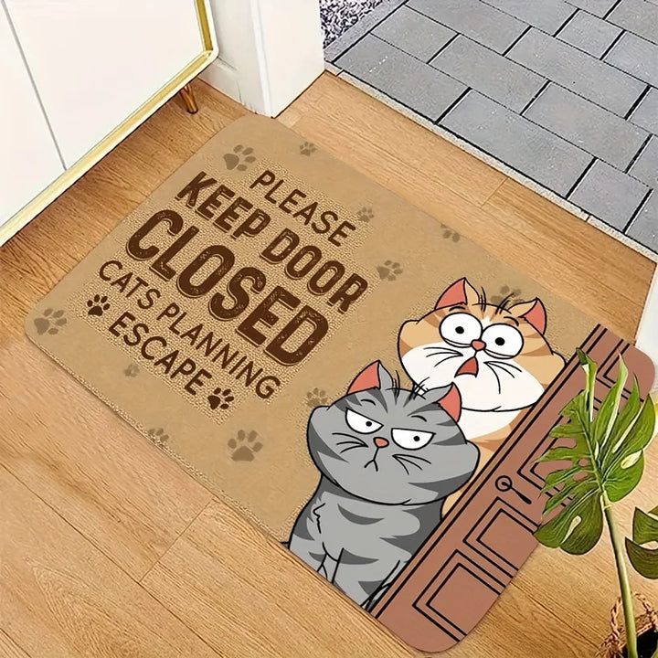 VIKAMA Cartoon Cute Carpet Cat Floor Mat Door Mat Welcome Carpet Outdoor Carpet Rug For Bedroom Living Room Carpet Washable Carp