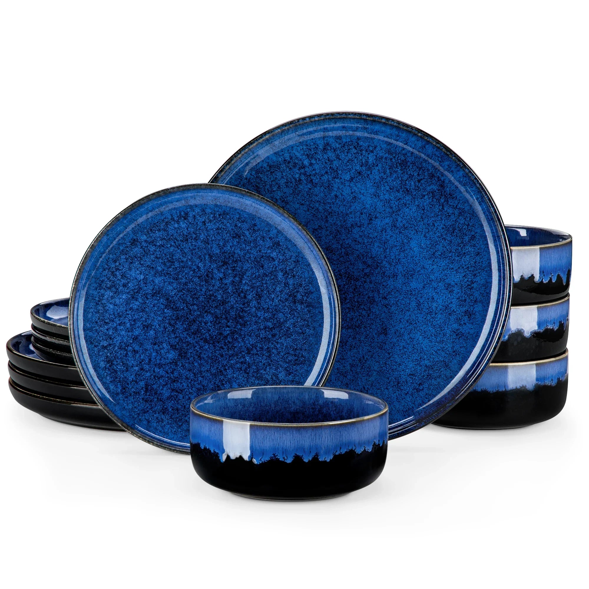 Malacasa Stoneware Dinnerware Set 4-Piece Dinner Plate Dessert Bowl