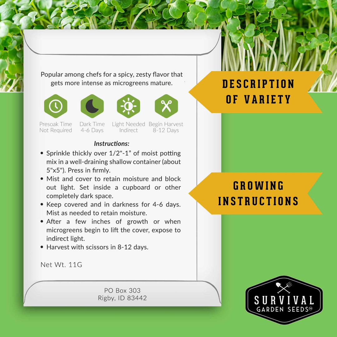 10-Variety Heirloom Microgreen Seed Pack – Non-GMO Seeds for Indoor Growing, Sprouting &amp; Year-Round Nutrition