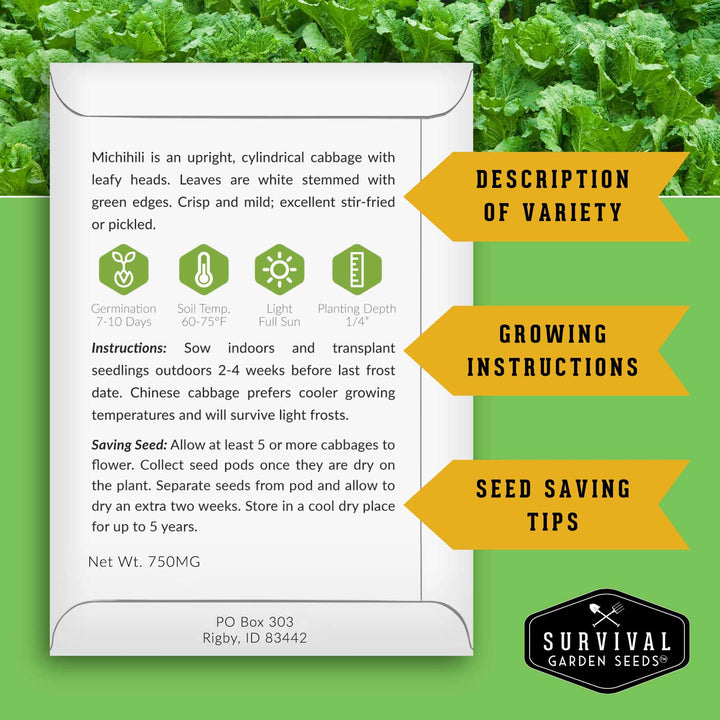 5-Variety Heirloom Cabbage Seed Collection – Non-GMO Green, Red &amp; Napa Cabbages for Spring and Fall Gardens
