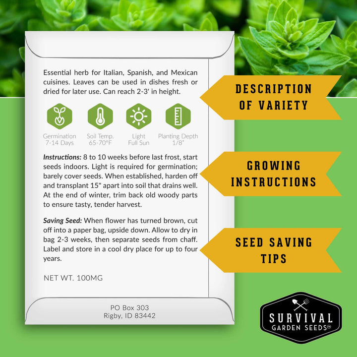 Indoor Herb Garden Seeds Variety Pack – 10 Heirloom Culinary Herbs for Windowsill or Container Growing