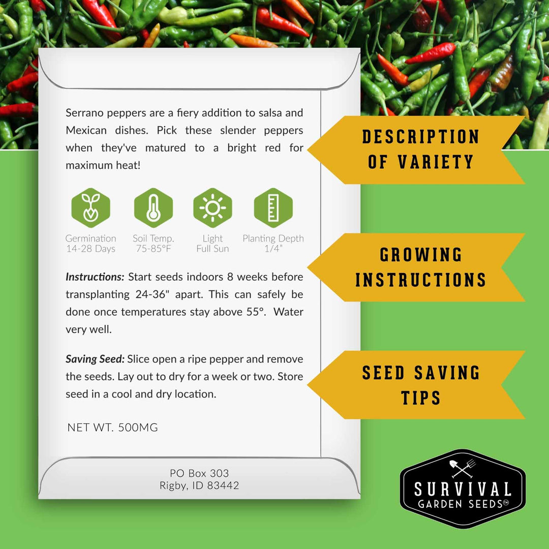 12-Variety Heirloom Pepper Seed Collection – Non-GMO Hot &amp; Sweet Peppers for Home and Container Gardens