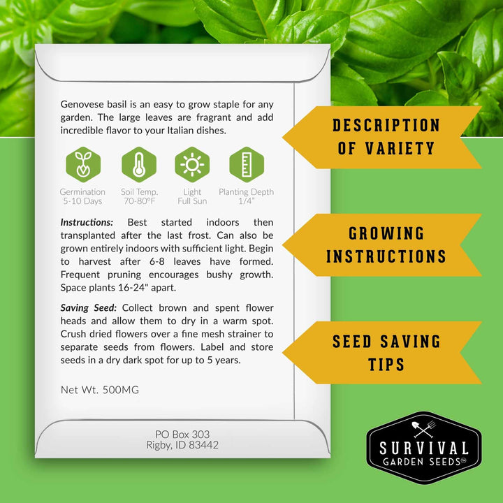 Popular Herb Seed Collection – 5 Heirloom Non-GMO Herbs for Culinary &amp; Garden Use (Spearmint, Basil, Cilantro, Lavender &amp; Parsley) – Indoor or Outdoor Growing Kit