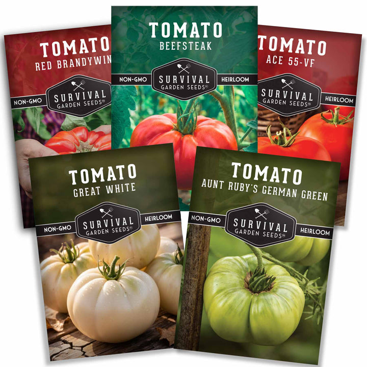 Slicing Tomato Seed Collection – 5 Heirloom &amp; Beefsteak Varieties for Large, Meaty Sandwich Tomatoes