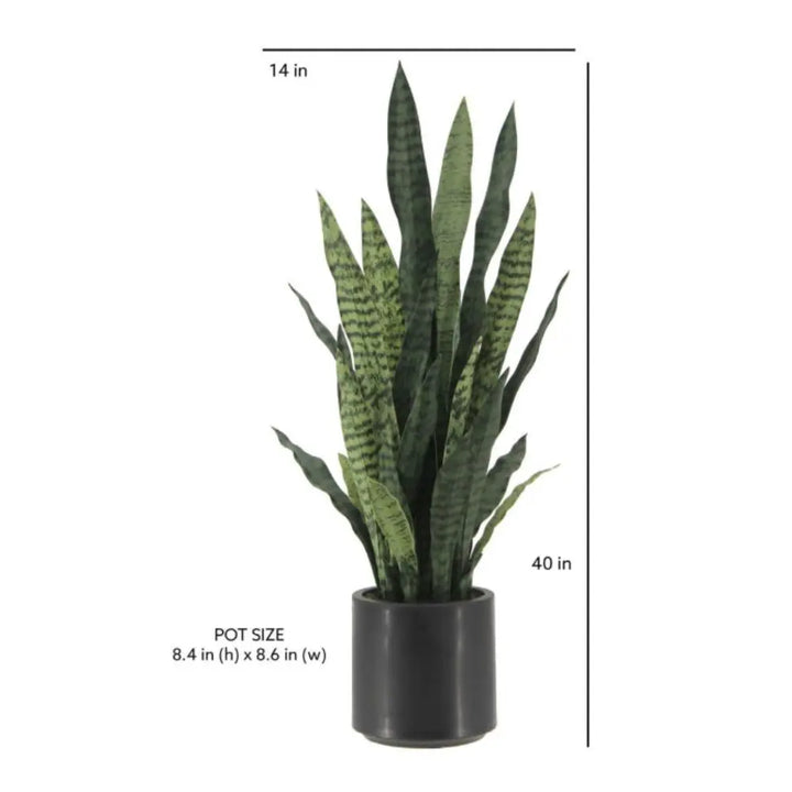 40" Artificial Snake Plant in Black Pot