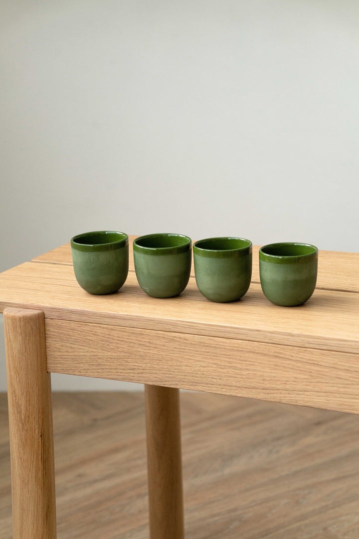 Handmade Porcelain Espresso Cup. Green