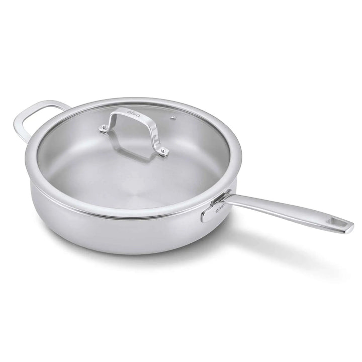5-Ply Stainless Steel Sauté Pan with Lid, 4-Qt