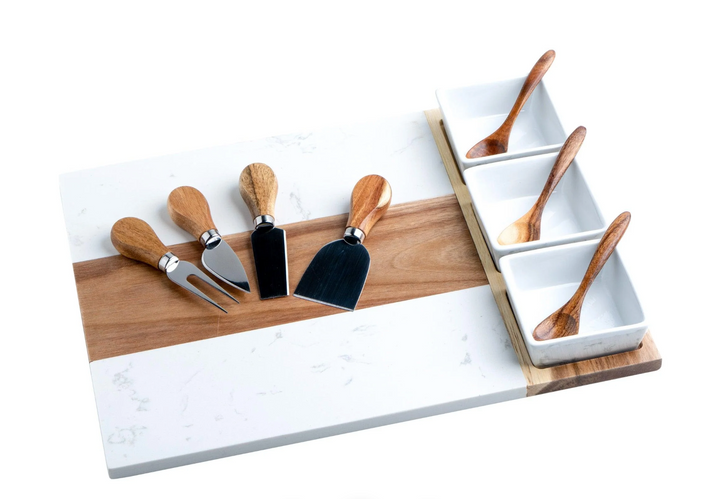 Marble Charcuterie Board Set – Luxurious Marble &amp; Acacia Wood