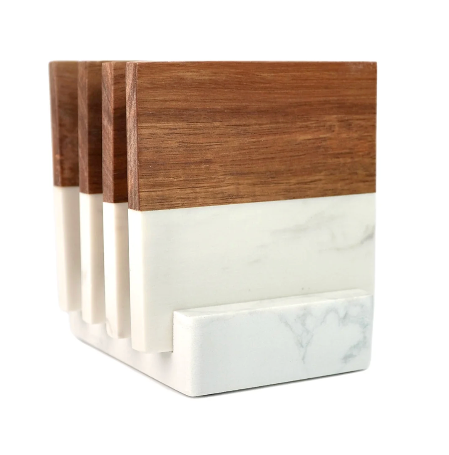 Handcrafted Coasters — Wood, Slate, Epoxy & Marble & Wood