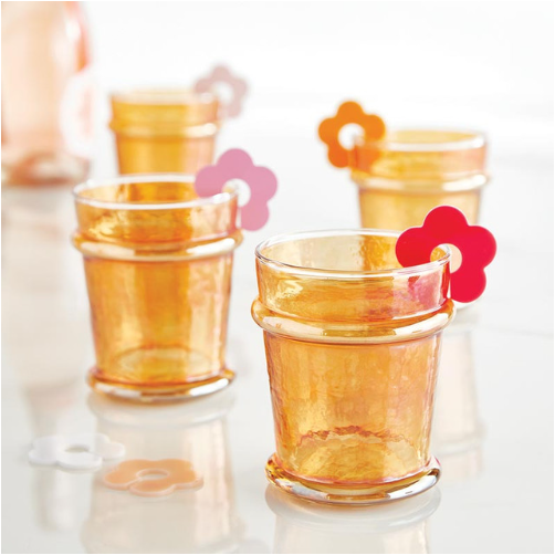 Tangerine Luster Glass Set