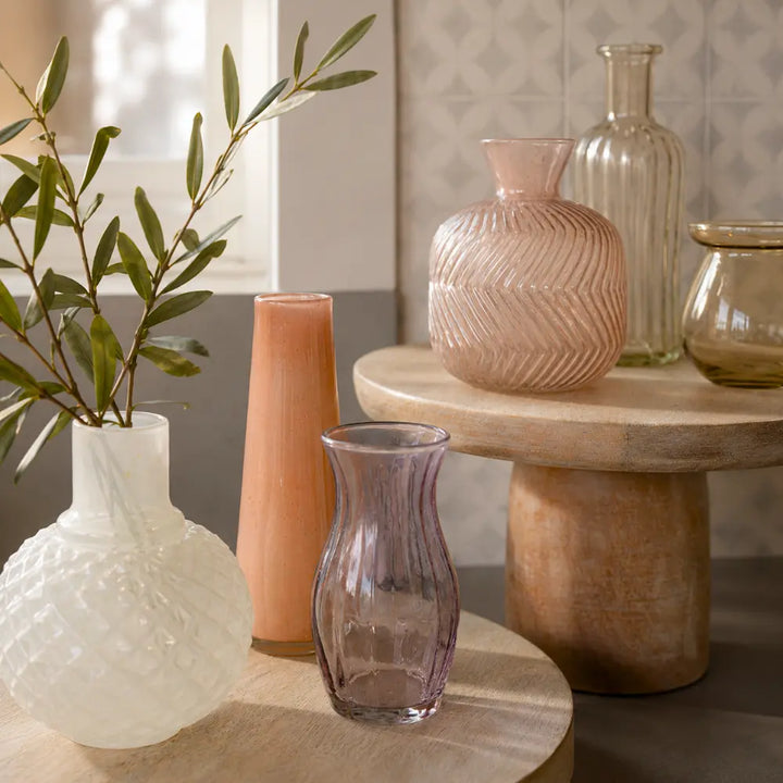 Assorted Yellow and Peach Glass Bud Vases