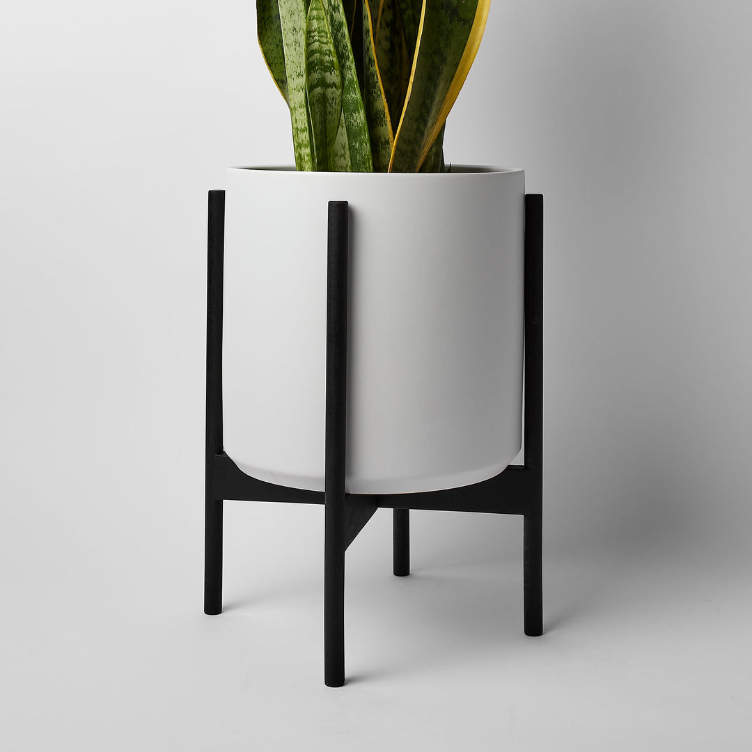 Rounded Hardwood Plant Stand