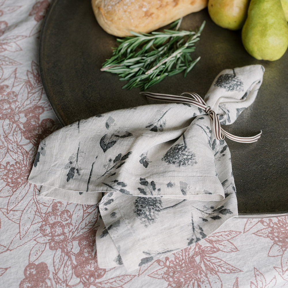 Floral Napkins, Natural Hydrangea