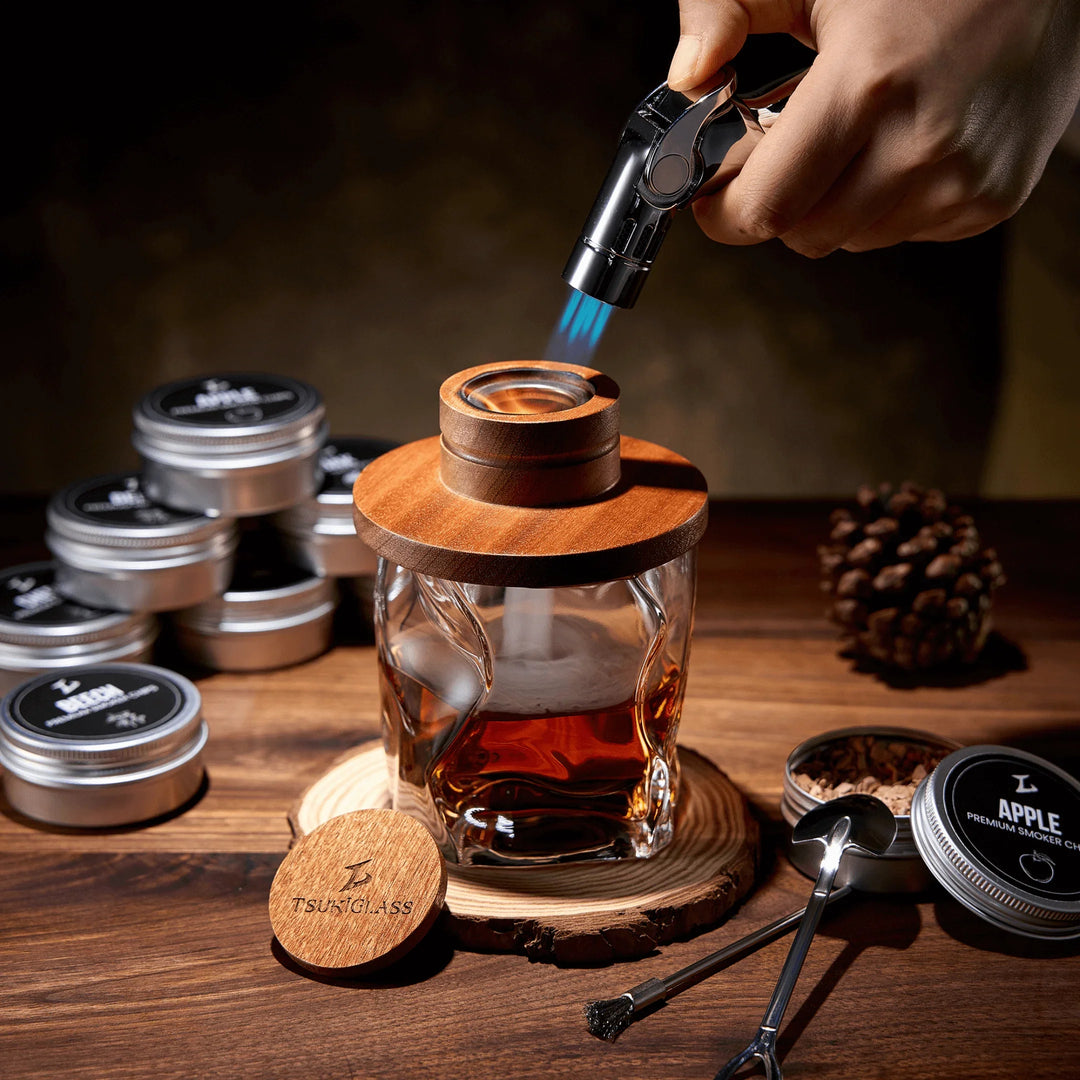 Tsuki Smoker Kit For Whisky &amp; Cocktails (With Torch)