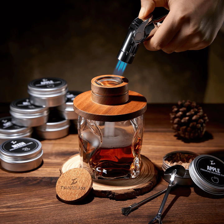 Tsuki Smoker Kit For Whisky &amp; Cocktails (With Torch)