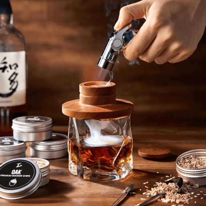 Tsuki Smoker Kit For Whisky &amp; Cocktails (With Torch)