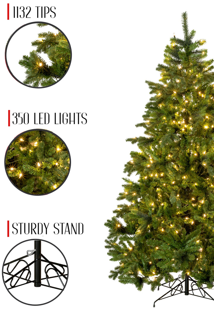 Prelit Calgary Spruce Christmas Tree with Warm White Lights