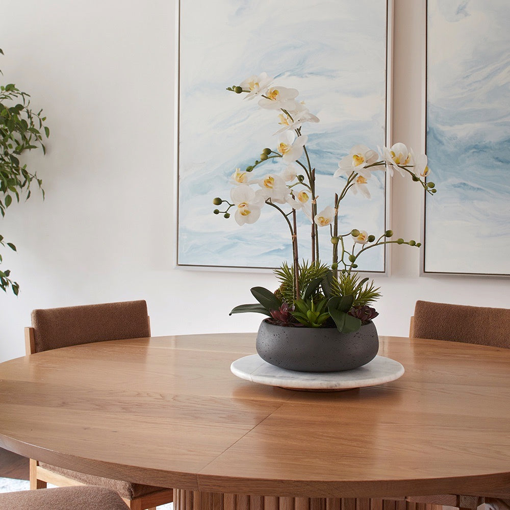 Artificial Orchid with Succulents