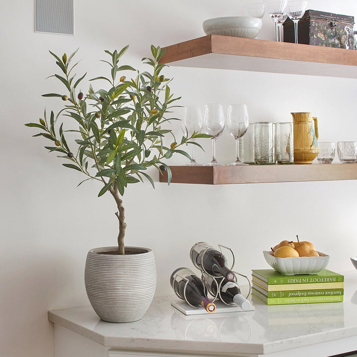 Artificial Olive Topiary Tree with Mediterranean Pot