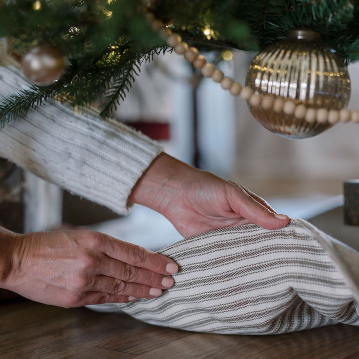 Ticking Stripe Reversible Tree Skirt