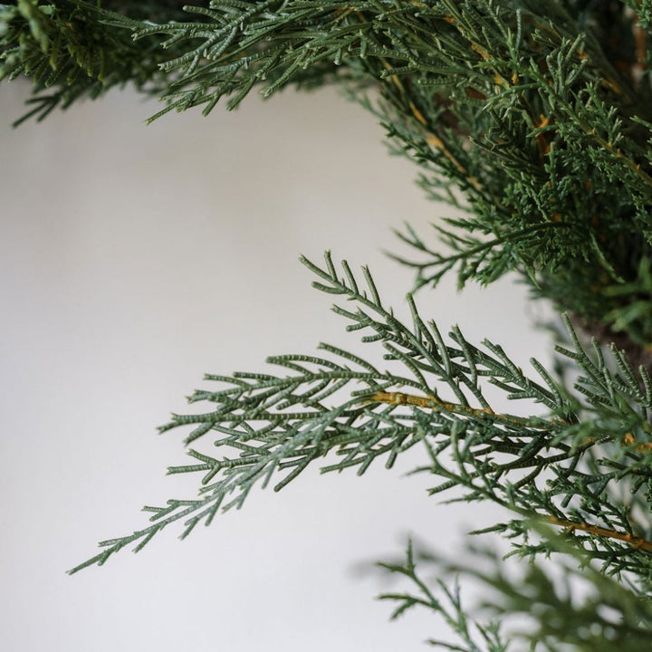 30" Faux Evergreen Cedar Wreath Door Wall Hanging Holiday Home Decor