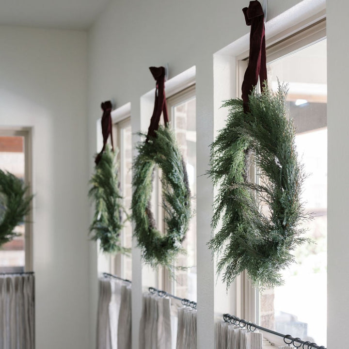 30" Faux Evergreen Cedar Wreath Door Wall Hanging Holiday Home Decor