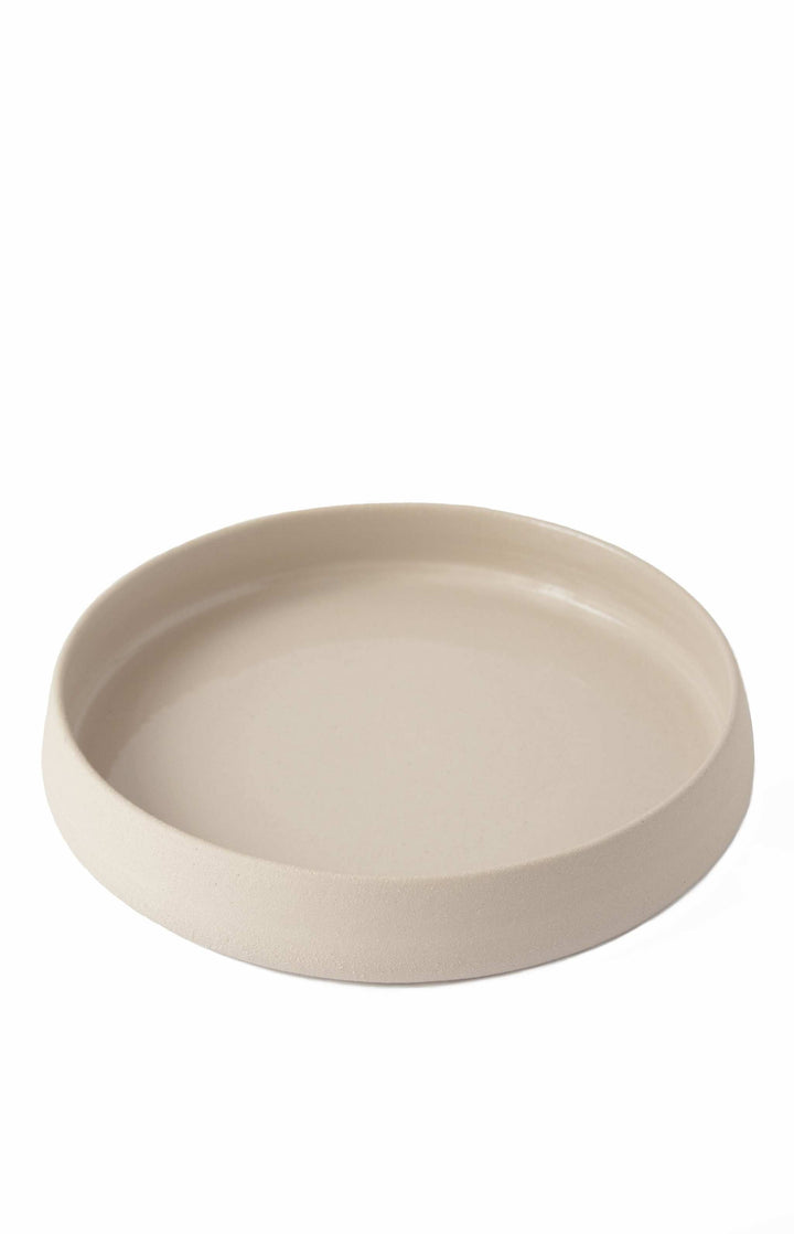 Handmade Stoneware Dinner Plates with High Sides and Transparent Glaze