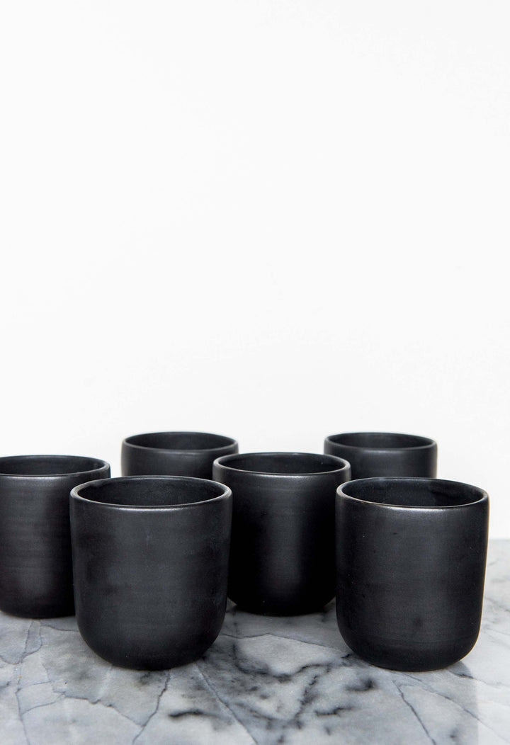 Handmade Stoneware Cup - Black Matte Cup for Coffee and Tea