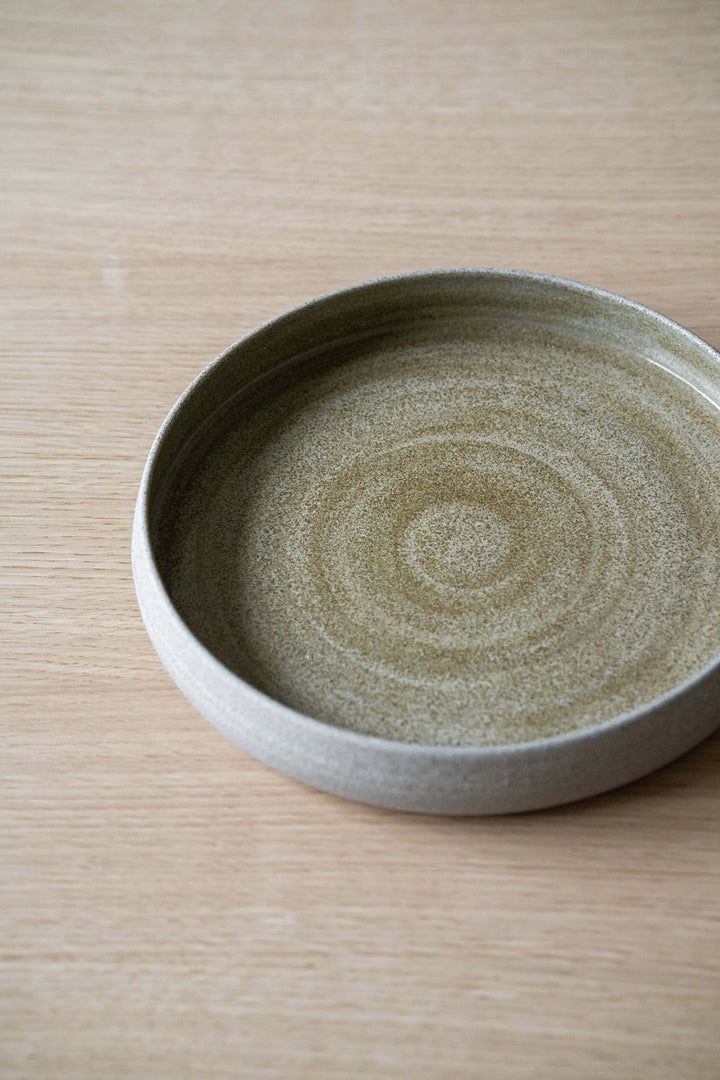 Handmade Stoneware Dinner Plates with High Sides "Concrete"