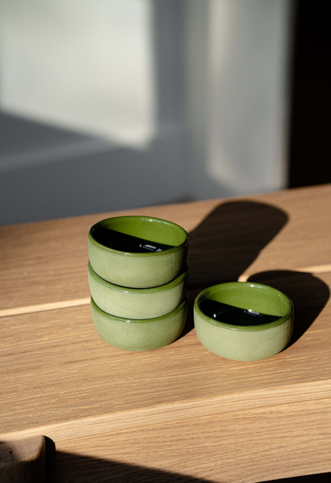 Handmade Porcelain Sauce Bowl. Green
