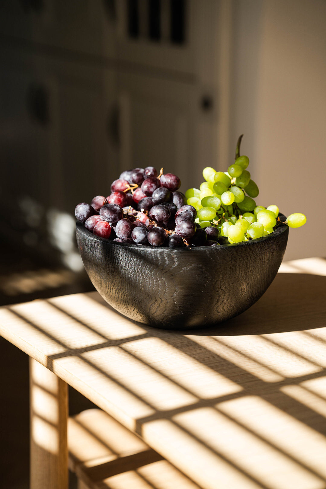 Hand Carved Large Half Charred Wooden Bowl