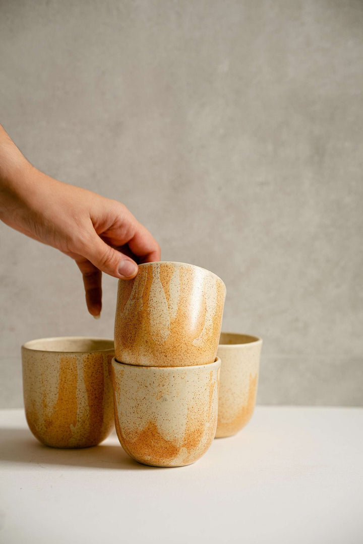 Stoneware Beige Coffee Cup
