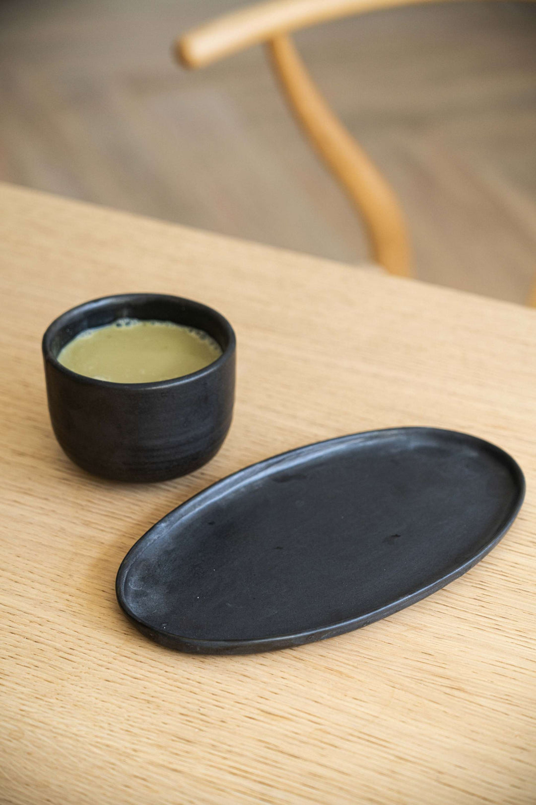 Stoneware Black Matcha Bowl