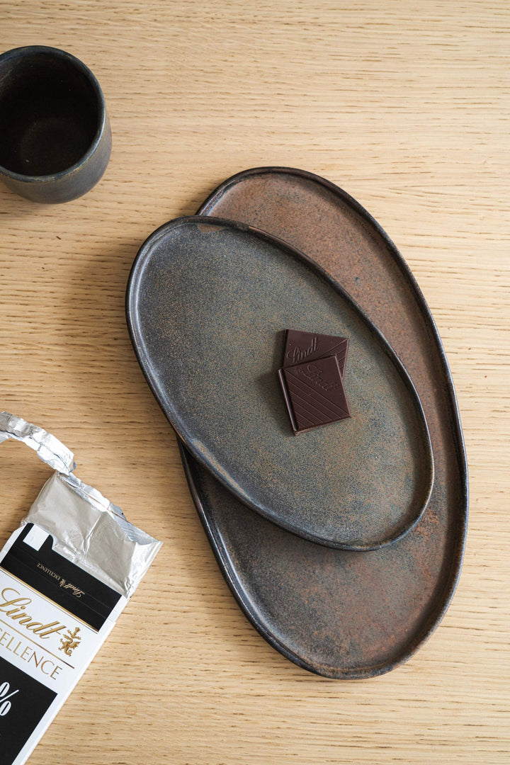 Rust Matte Stoneware Serving Platter