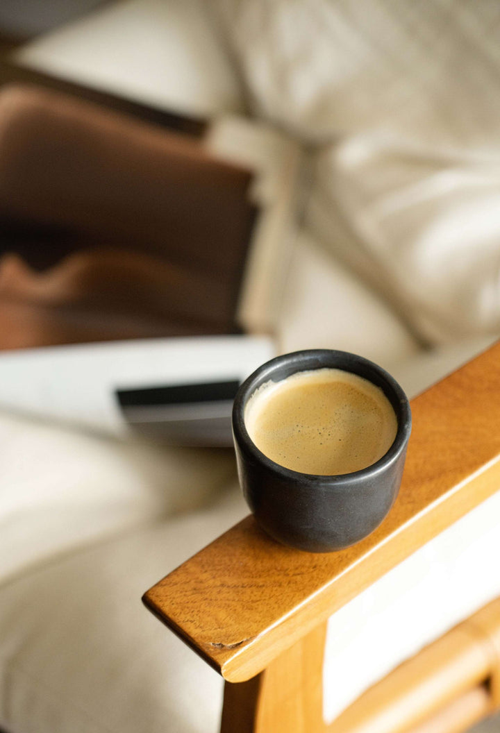 Black Espresso Cup - Handmade Stoneware Espresso Cup