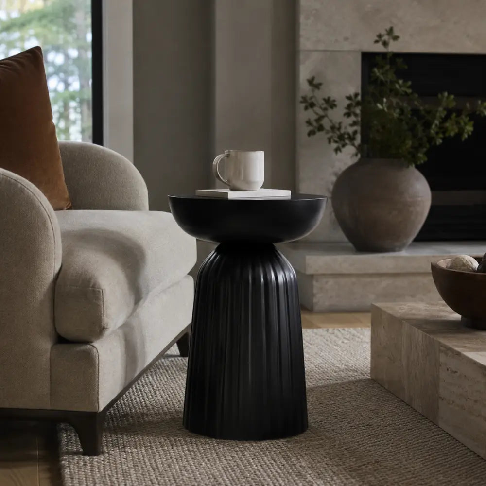 Black Wooden Accent Table