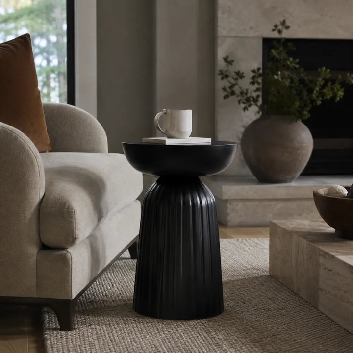Black Wooden Accent Table