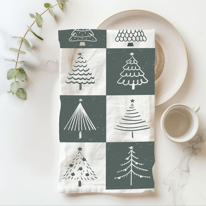 Christmas Tree Flour Sack Cotton Kitchen Tea Towel Holiday Decor Great Gift Idea