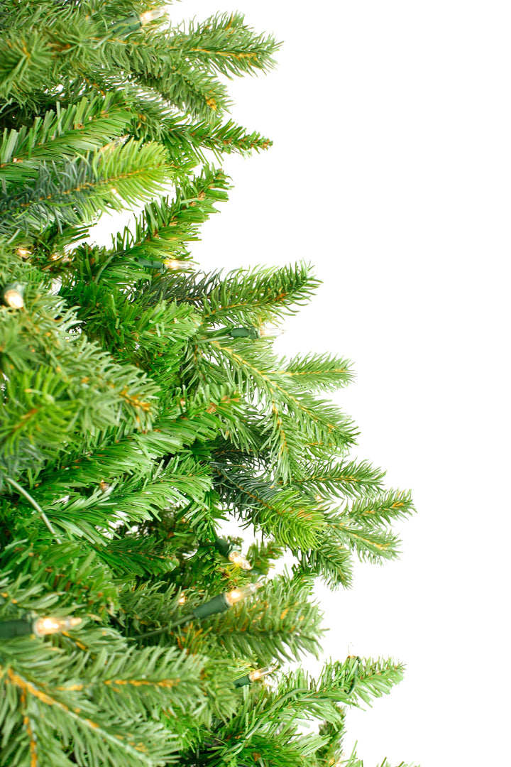 Pre-Lit Salem Pine Christmas Tree Full Holiday Décor Warm White Lights with Metal Stand 6FT