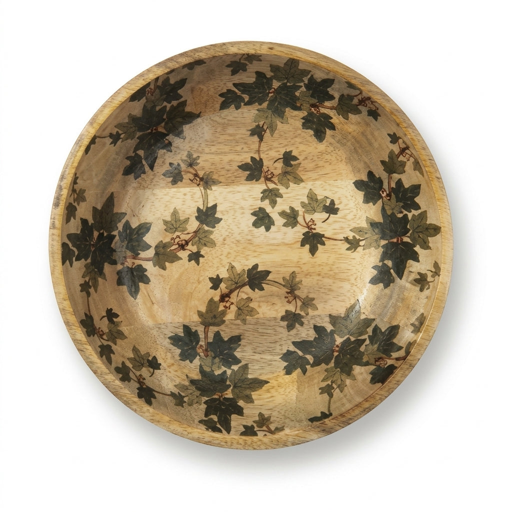 House of Avana Transparent Leaf Shape Mango Wood Bowl