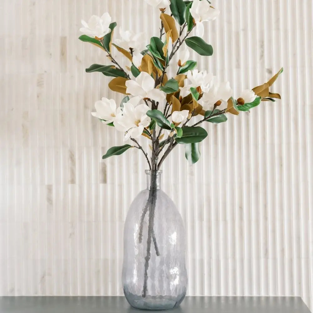 Hammered Glass Vase in Smoke