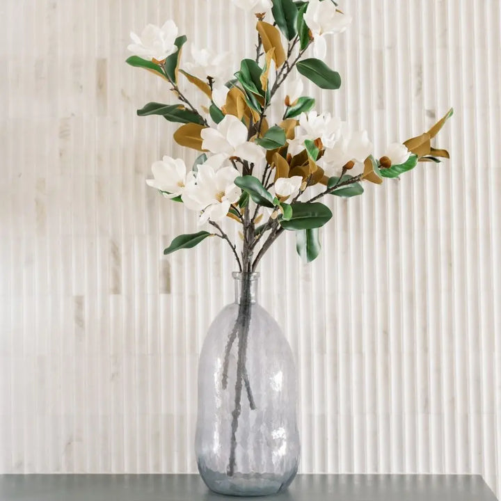 Hammered Glass Vase in Smoke