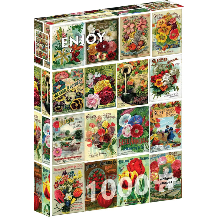 Vintage Flower Seed Packets 1000 Piece Jigsaw Puzzle Enjoy