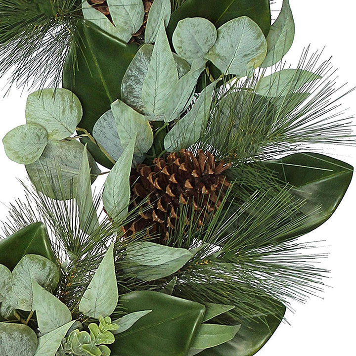 28" Magnolia, Eucalyptus, Pinecone, &amp; Needle Pine Wreath