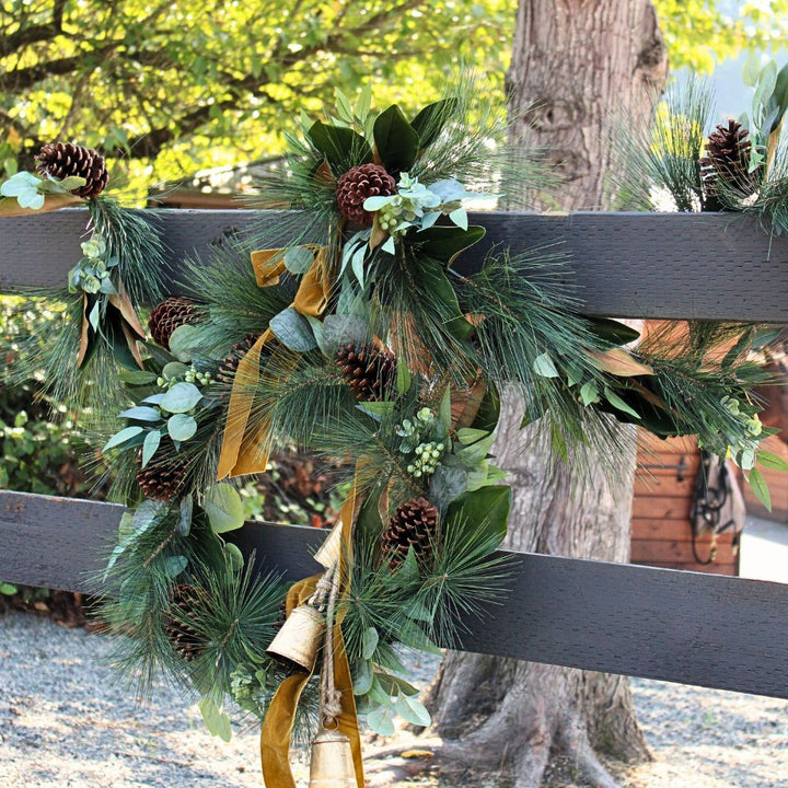 28" Magnolia, Eucalyptus, Pinecone, &amp; Needle Pine Wreath