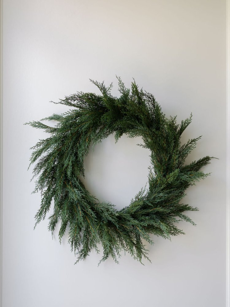 30" Faux Evergreen Cedar Wreath Door Wall Hanging Holiday Home Decor