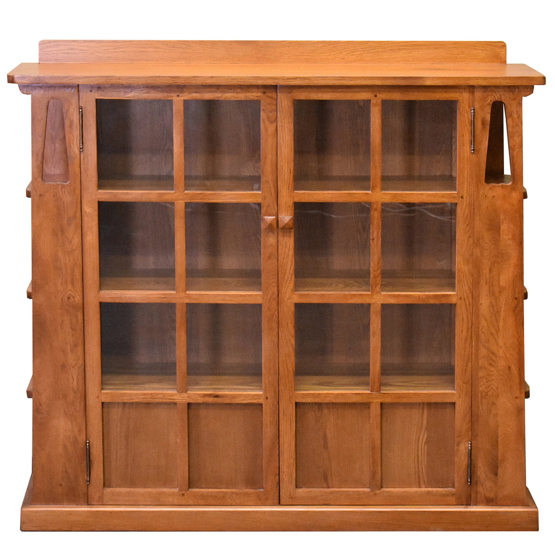 Mission Double Door Bookcase with Side Shelves - Michael&