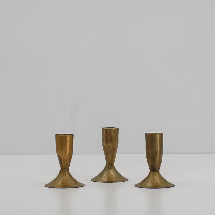 3.5" Iron Candleholders in Antique Brass