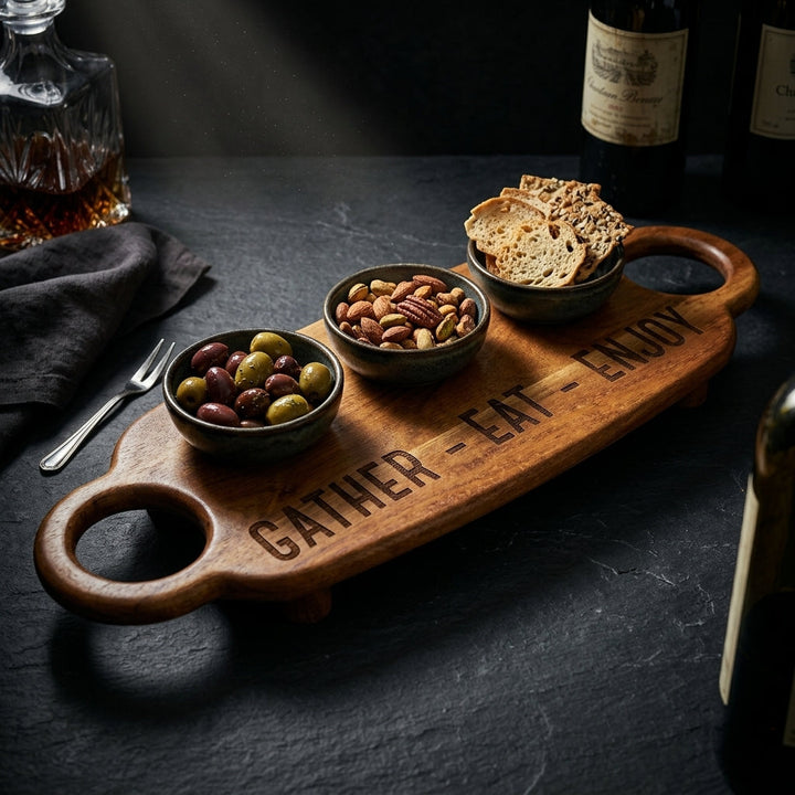 House of Avana Gather Eat Enjoy Mango Wood Platter