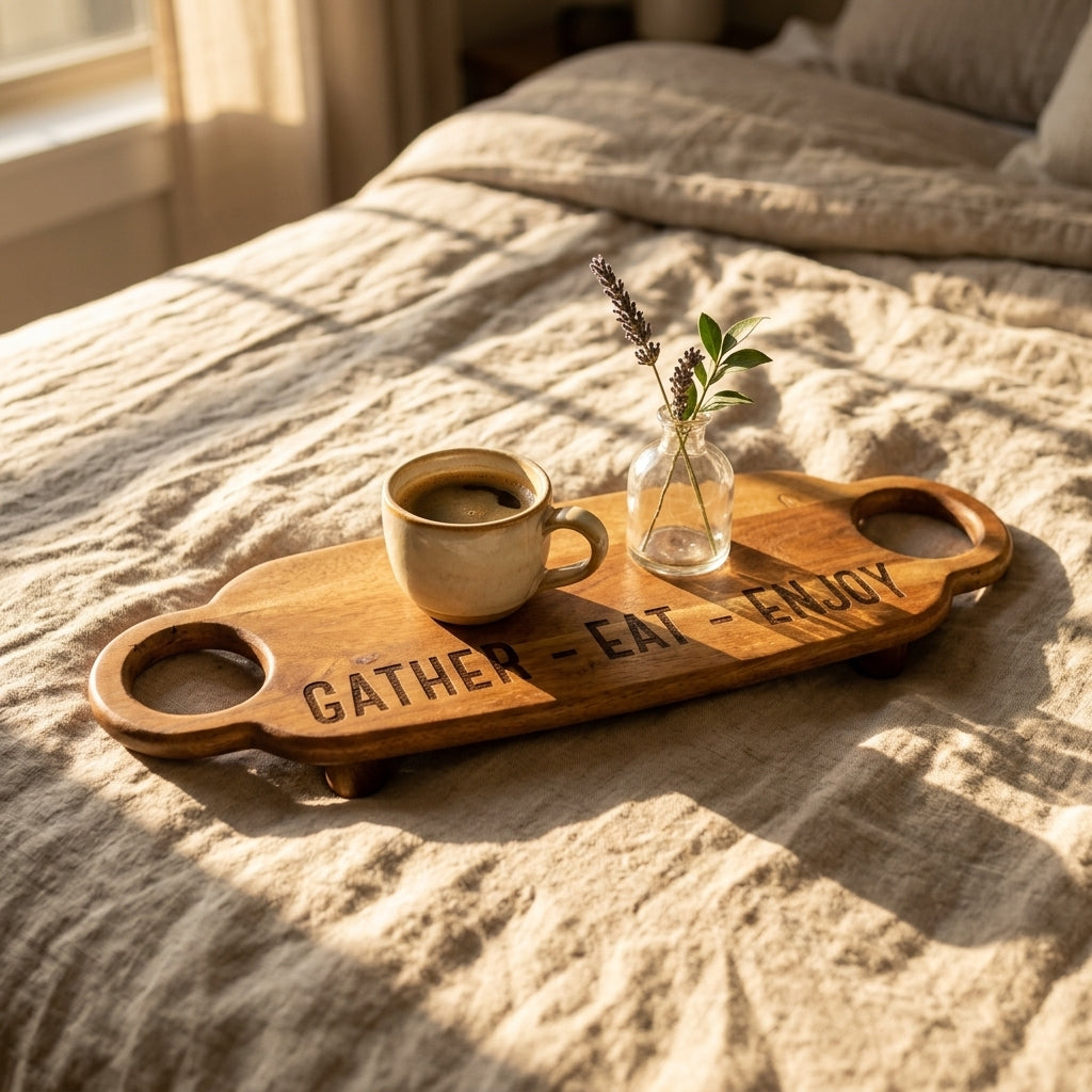 House of Avana Gather Eat Enjoy Mango Wood Platter